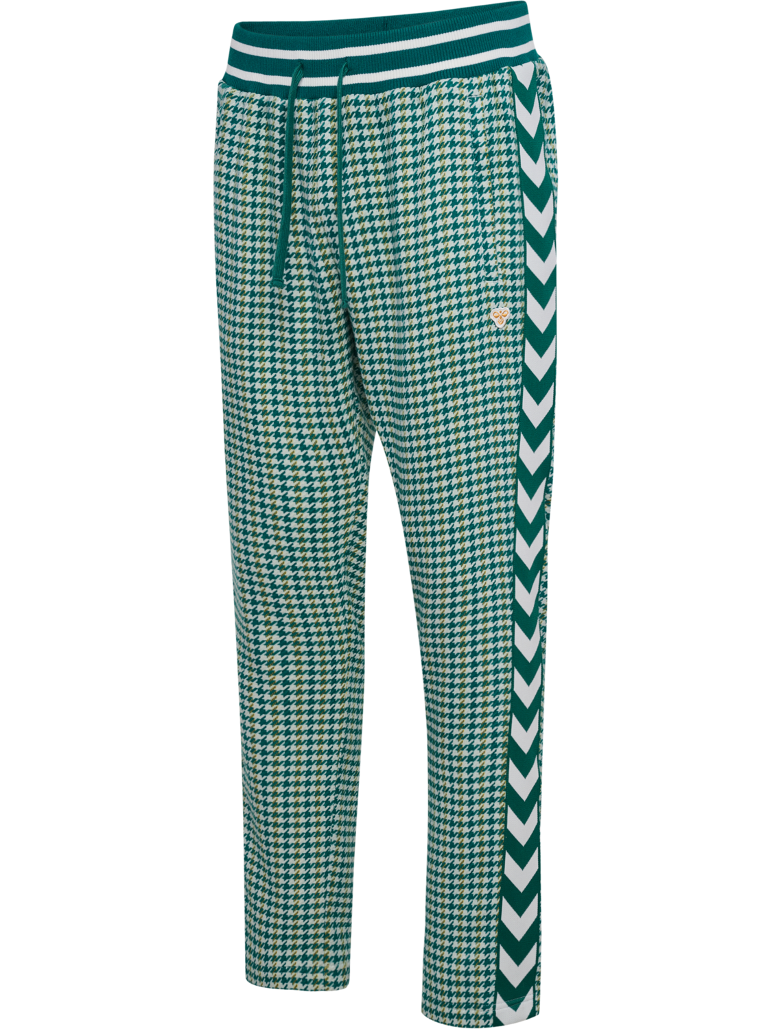 Pepita Woven Logotape Trackpants, YELLOW/LIGHT BLUE/TEAL
