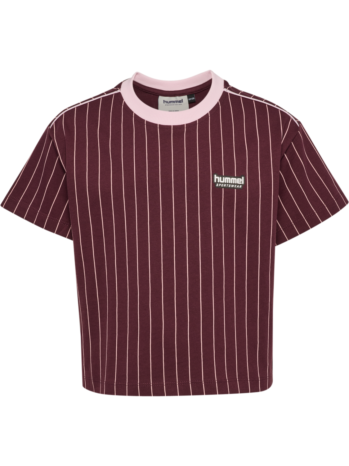 hmlJR BOXY AOP PIN T-SHIRT S/S, VINEYARD WINE, packshot