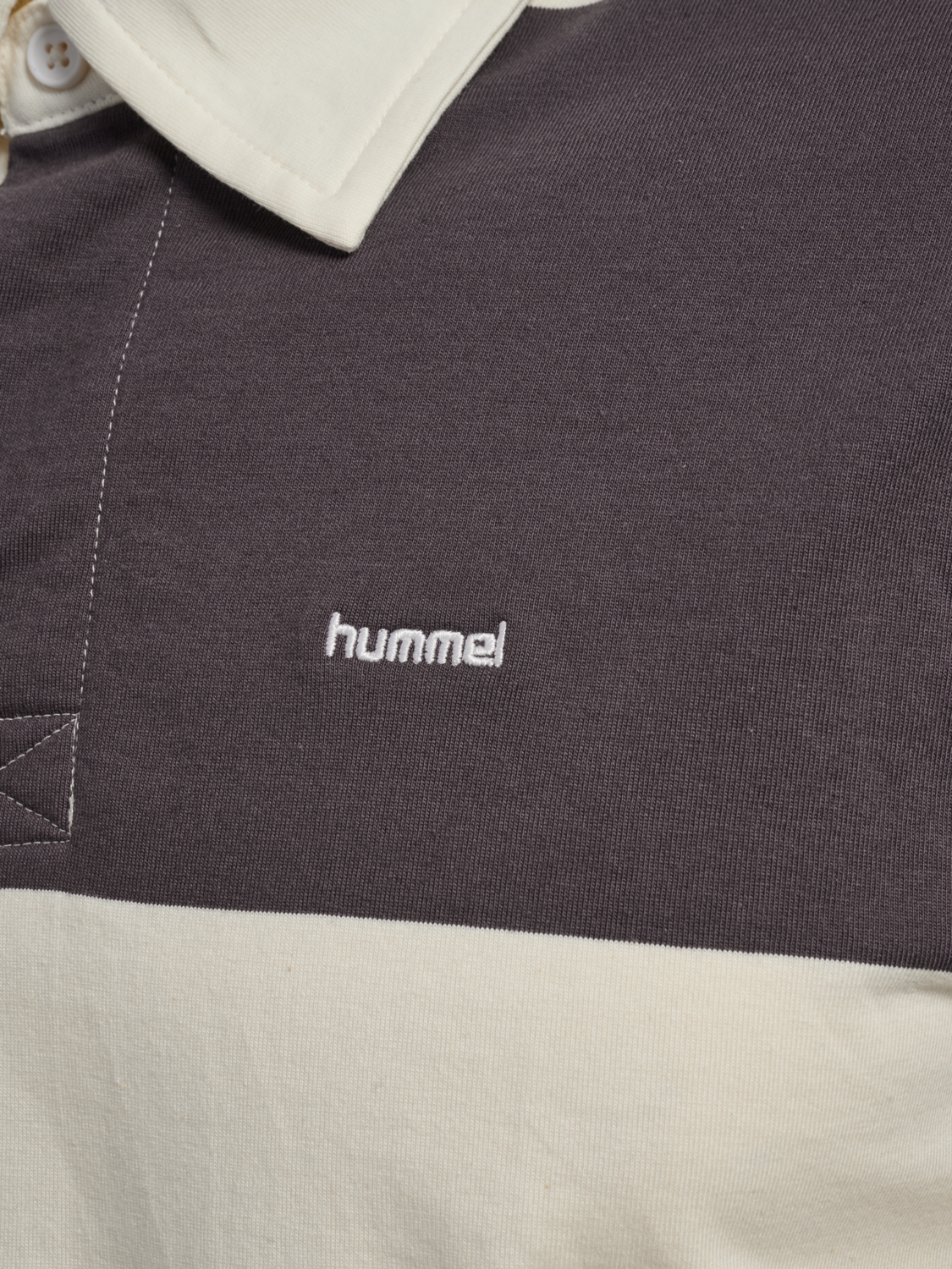 hmlI-D POLO L/S, SHALE/MARSHMALLOW, packshot