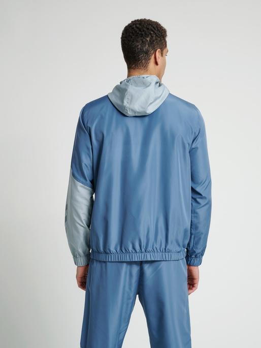 hmlSULLIVAN LOOSE  ZIP HOODIE, CHINA BLUE, model