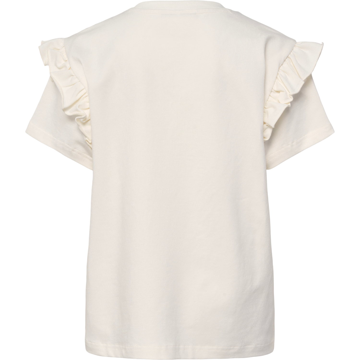 hmlFLOWY RUFFLE T-SHIRT S/S, MARSHMALLOW, packshot