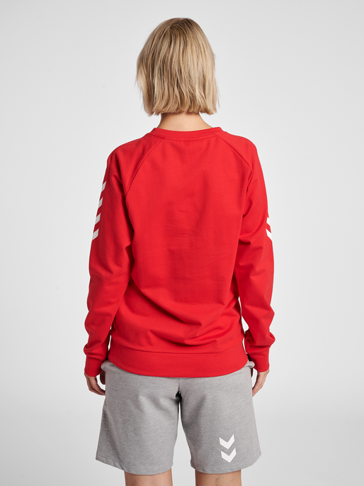 HMLGO COTTON SWEATSHIRT WOMAN, TRUE RED, model