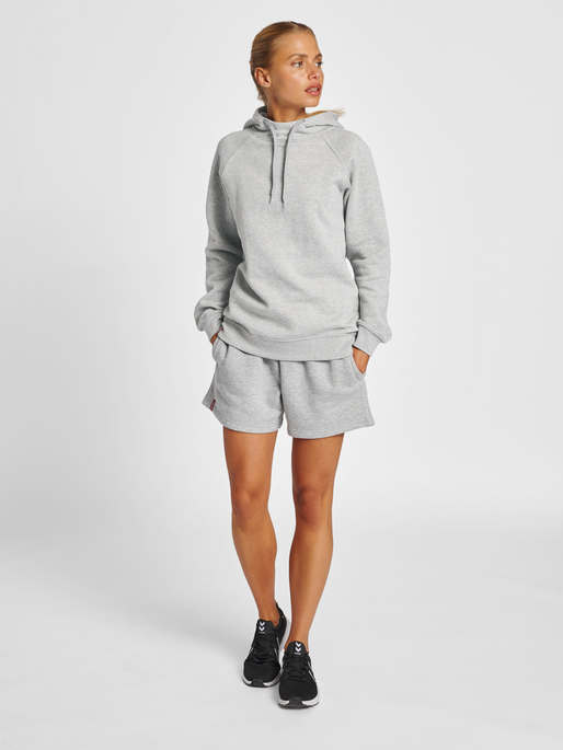 hmlRED HEAVY HOODIE WOMAN, GREY MELANGE, model