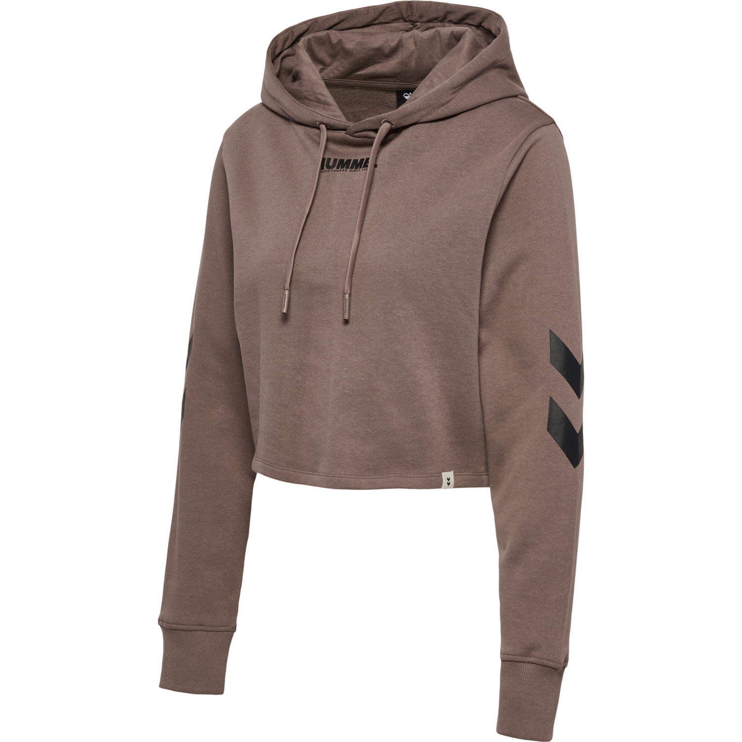 hmlLEGACY WOMAN CROPPED HOODIE, IRON, packshot