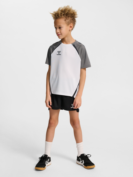 hmlLEAD 2.0 JERSEY S/S KIDS, WHITE/STEEL GRAY, model
