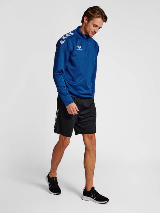 hmlCORE XK HALF ZIP POLY SWEAT, TRUE BLUE, model