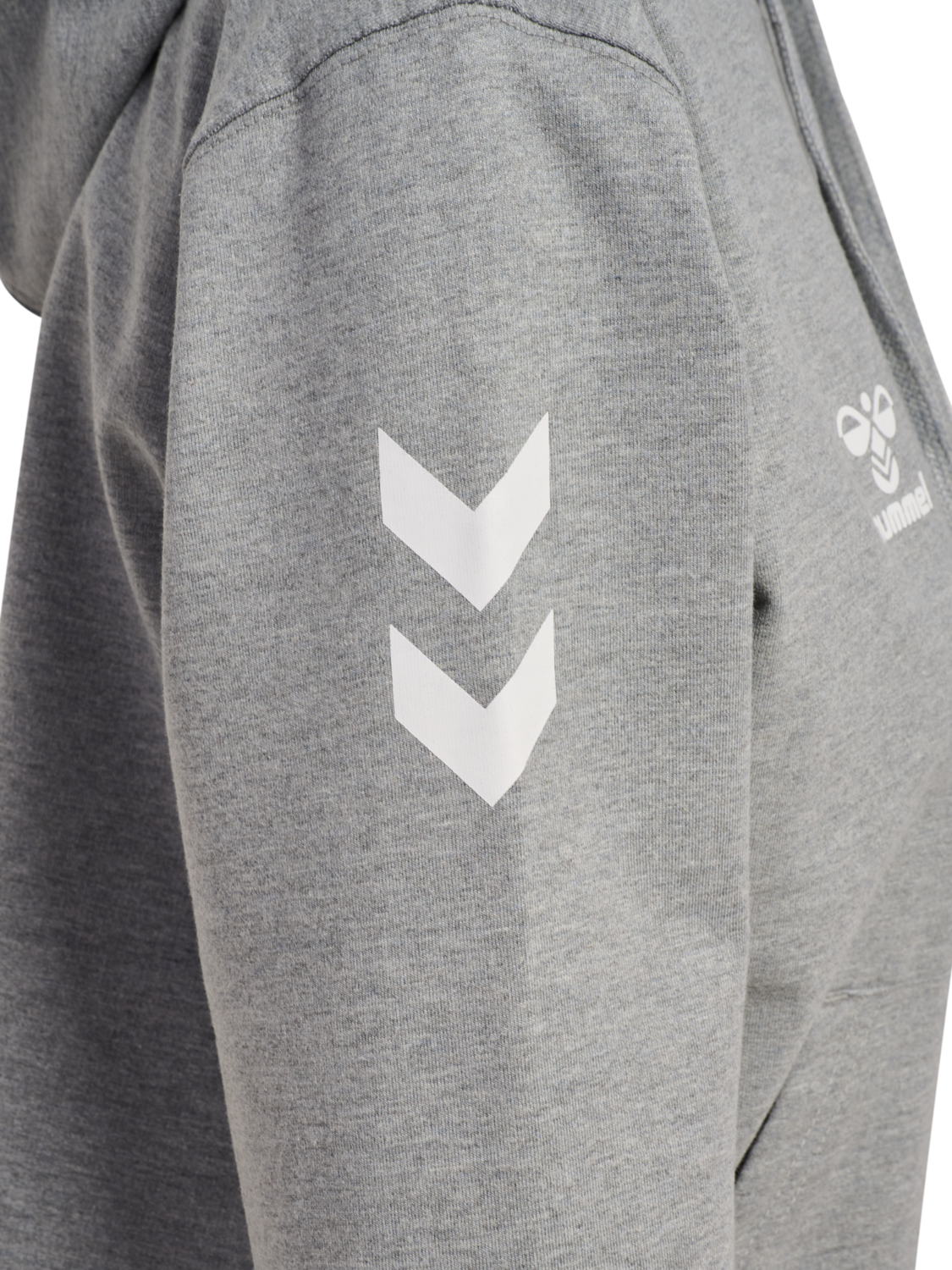 hmlGO 2.0 CHEVRON ZIP HOODIE WOMAN, GREY MELANGE, packshot