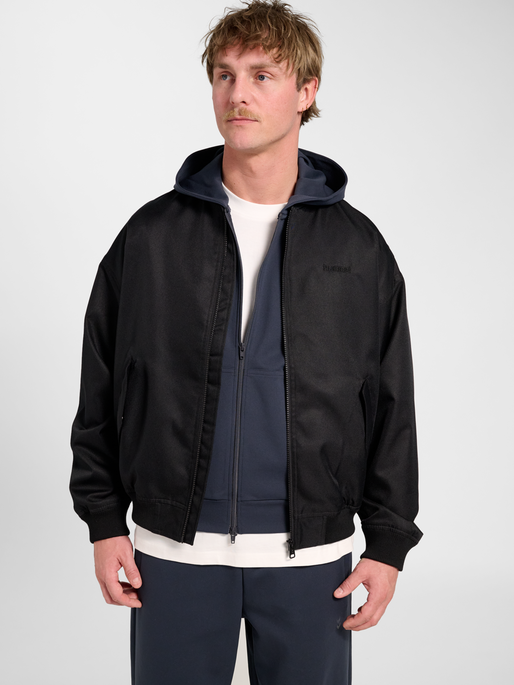 hmlBASEBALL JACKET, BLACK, model