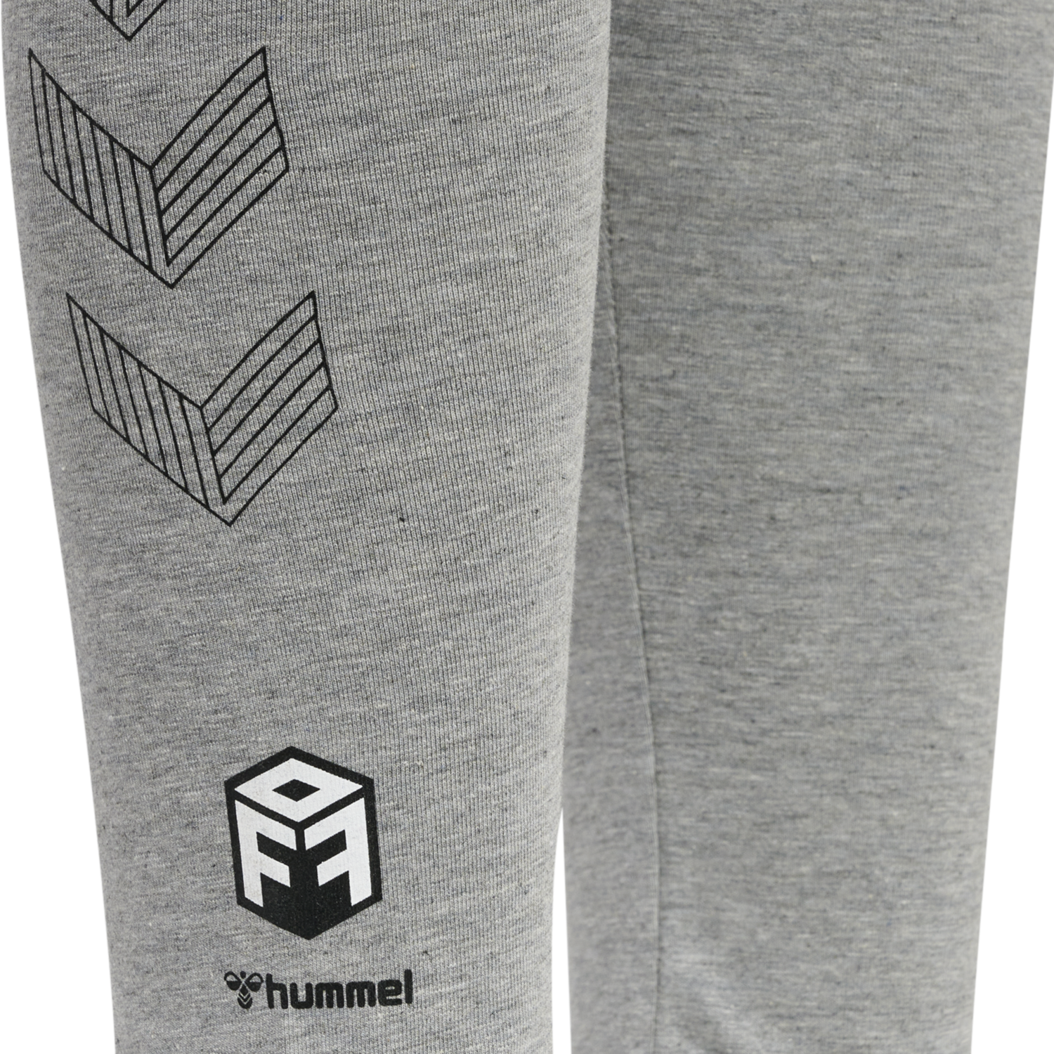 hmlMOVE GRID COTTON TIGHTS KIDS, GREY MELANGE, packshot