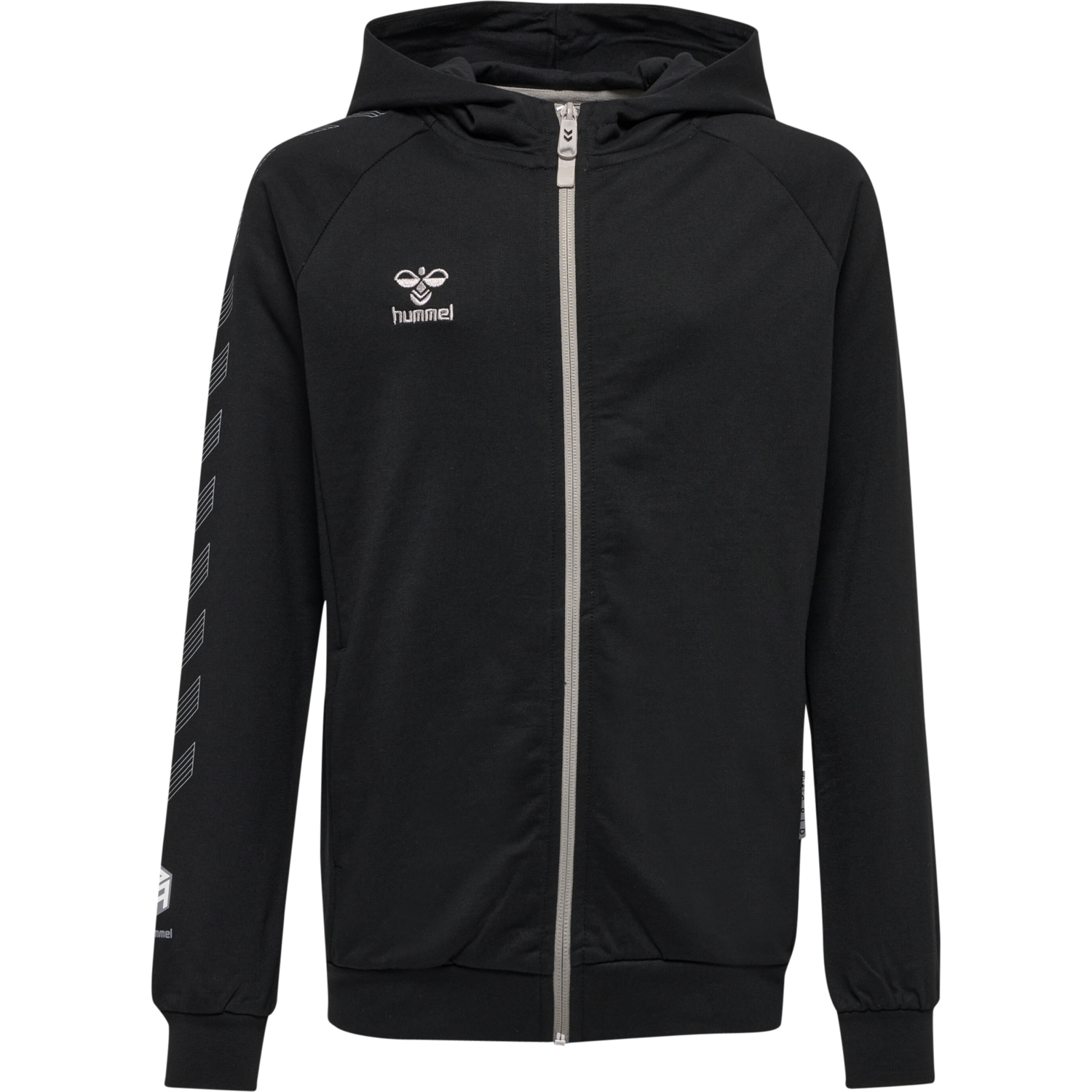 hmlMOVE GRID COTTON ZIP HOODIE KIDS, BLACK, packshot
