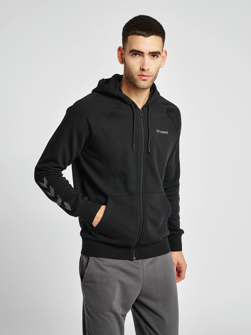 hmlISAM ZIP HOODIE, BLACK, model