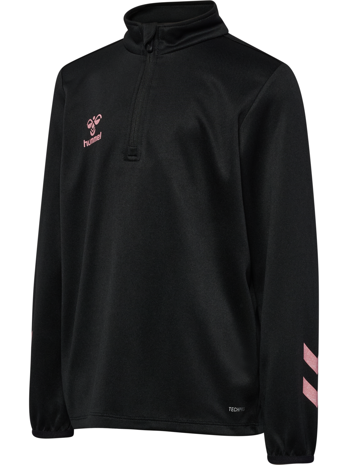 hmlSHIMMER HALF ZIP KIDS, BLACK/BRIDAL ROSE, packshot