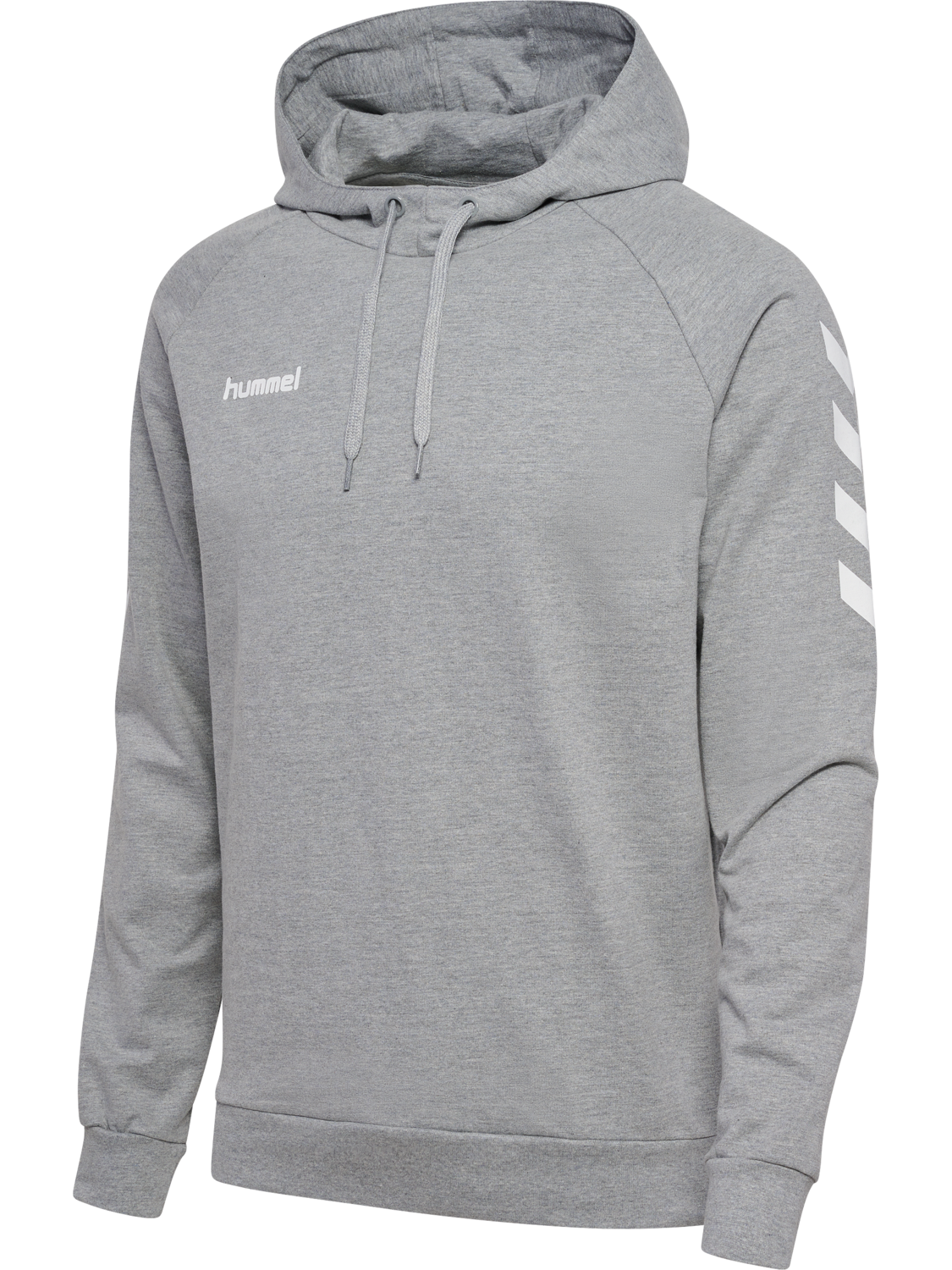 HMLGO COTTON HOODIE, GREY MELANGE, packshot