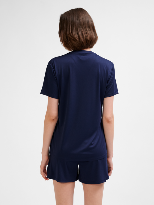 hmlESSENTIAL JERSEY S/S WOMAN, MARINE, model