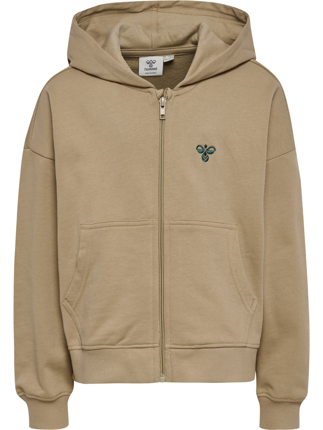 hmlJR JUMP BOXY ZIP CARDIGAN, SILVER MINK, packshot