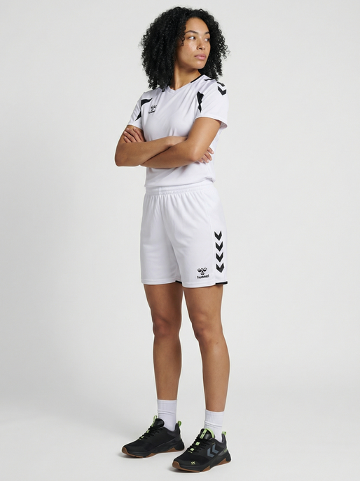 hmlCORE 2.0 SHORTS WOMAN, WHITE/BLACK, model
