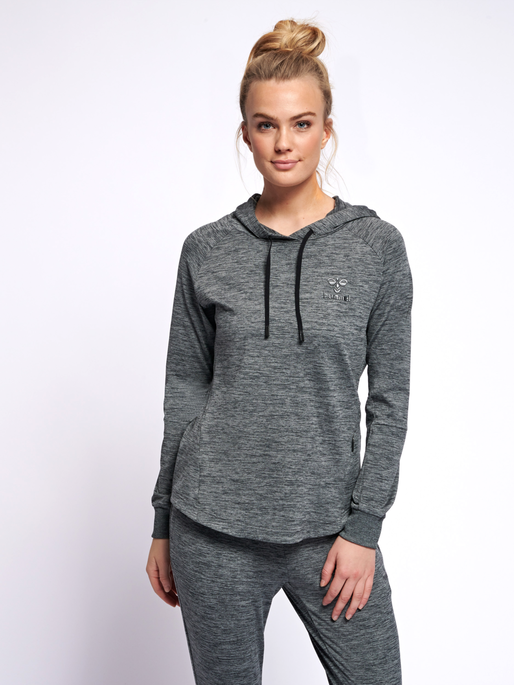 hmlSELBY HOODIE, DARK GREY MELANGE, model