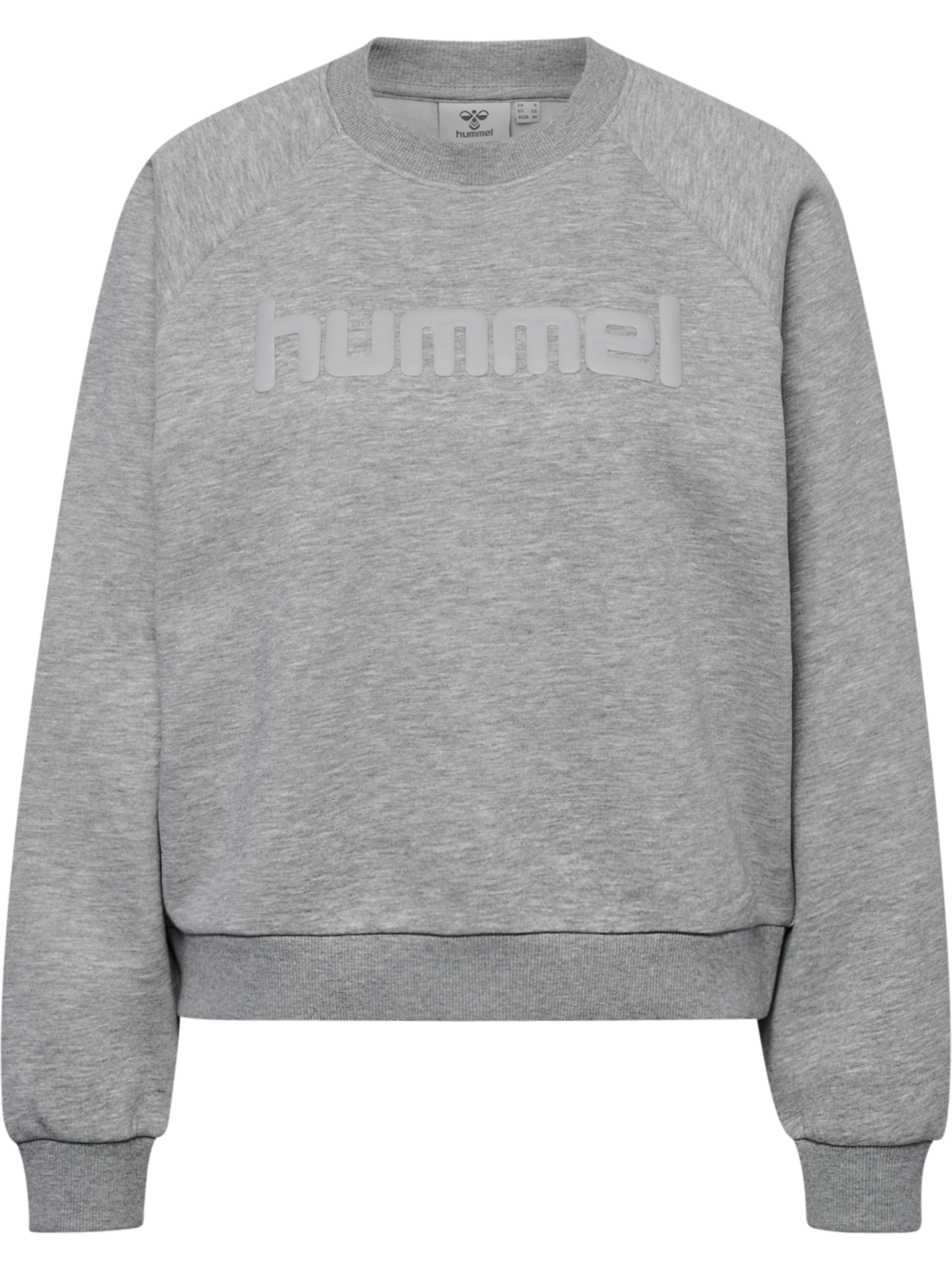 hmlKEEPER W BOXY GRAPHIC CREWNECK, LIGHT GREY MELANGE, packshot