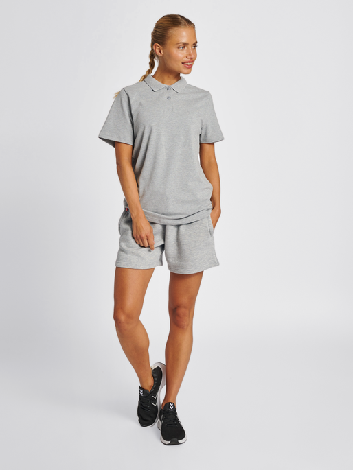 hmlRED STRETCH POLO WOMAN, GREY MELANGE, model