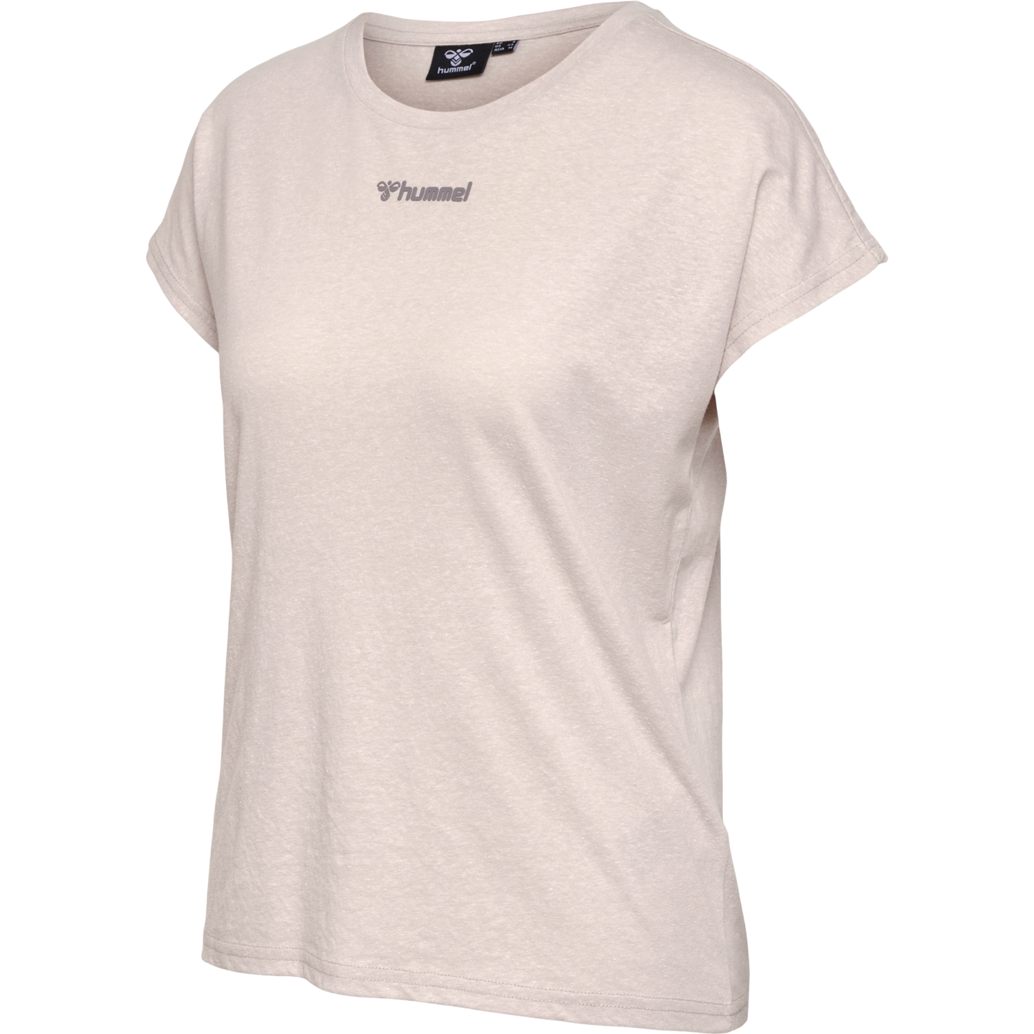 hmlZANDRA T-SHIRT, PUMICE STONE MELANGE, packshot