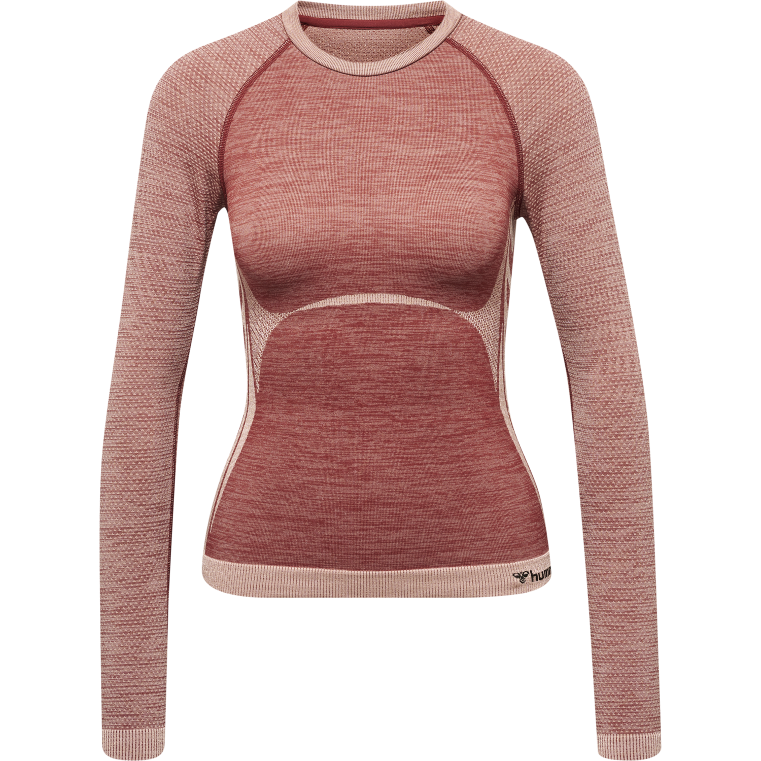 hmlCLEA SEAMLESS TIGHT T-SHIRT L/S, WITHERED ROSE/ROSE TAN MELANGE, packshot