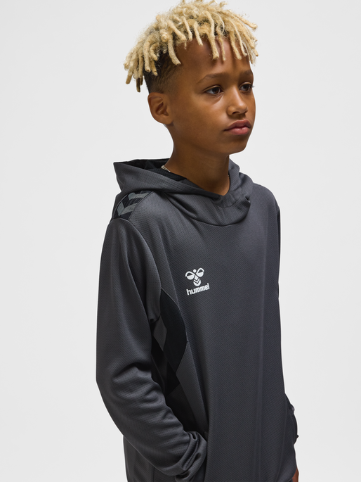 hmlAUTHENTIC PL HOODIE KIDS, ASPHALT, model
