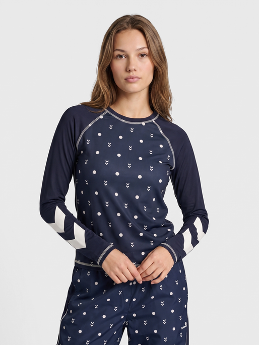 hmlI-D MESH T-SHIRT L/S, NIGHT SKY, model