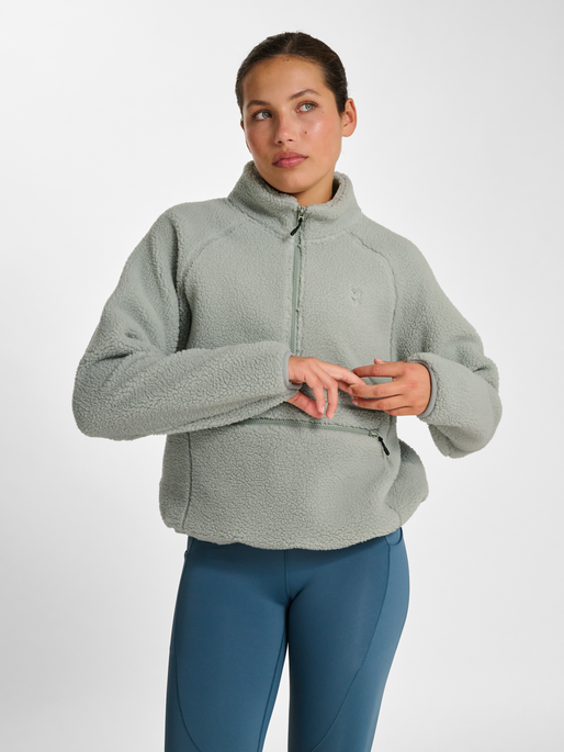 hmlPULSE FLEECE W PULLOVER, BELGIAN BLOCK, model