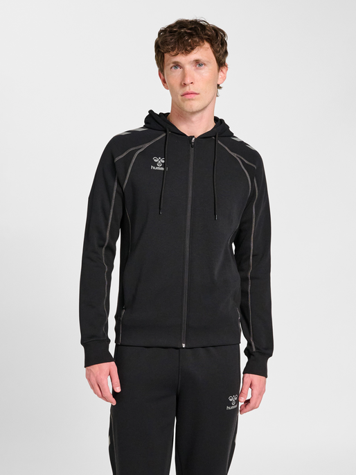 hmlMOVE 2.0 ZIP HOODIE, BLACK, model