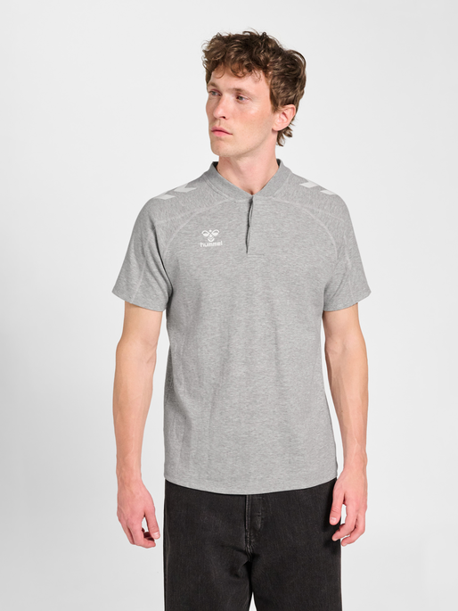 hmlMOVE 2.0 POLO, GREY MELANGE, model