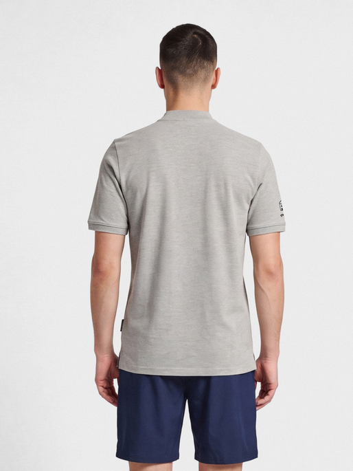 hmlMOVE GRID POLO, GREY MELANGE, model
