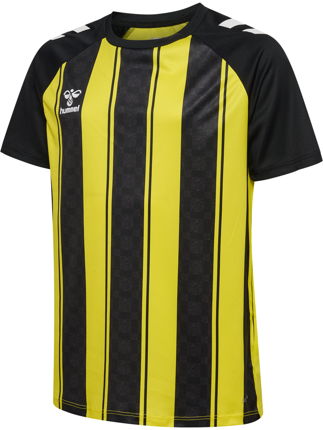 hmlMATCH STRIPED JERSEY S/S KIDS, BLAZING YELLOW/BLACK, packshot