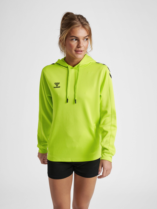 hmlCORE XK POLY SWEAT HOODIE WOMAN, LIME POPSICLE, model