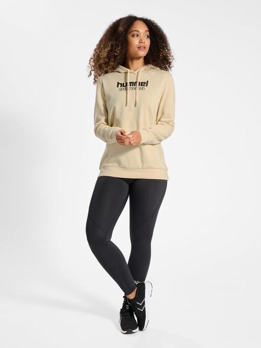 hmlBOOSTER WOMAN HOODIE, WOOD ASH, model