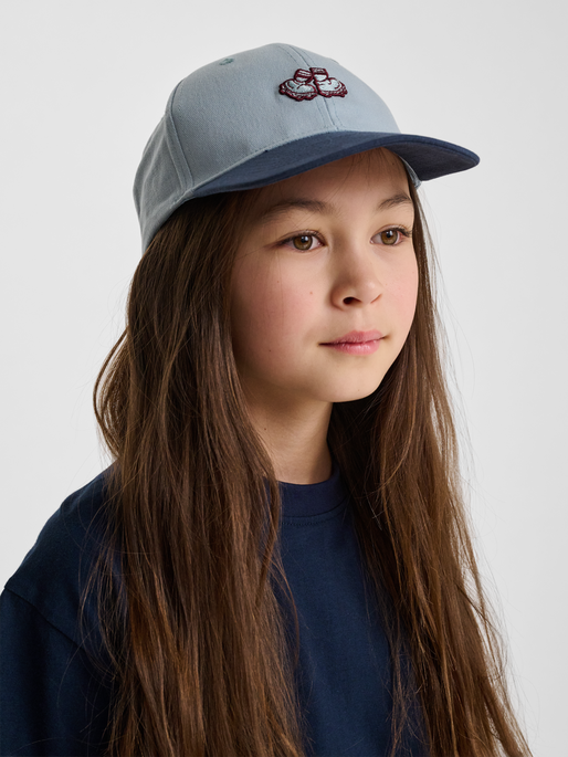 hmlSNAP CAP BOOTS JUNIOR, FADED DENIM/DARK SAPPHIRE, model