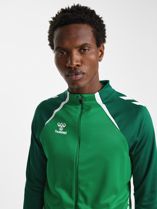 hmlLEAD 2.0 TRACK ZIP JACKET, JELLY BEAN/EVERGREEN, model