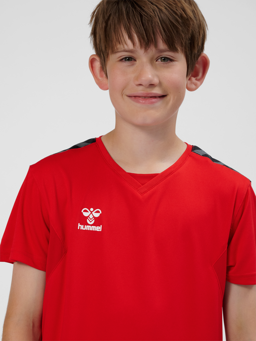 hmlAUTHENTIC PL JERSEY S/S KIDS, TRUE RED, model