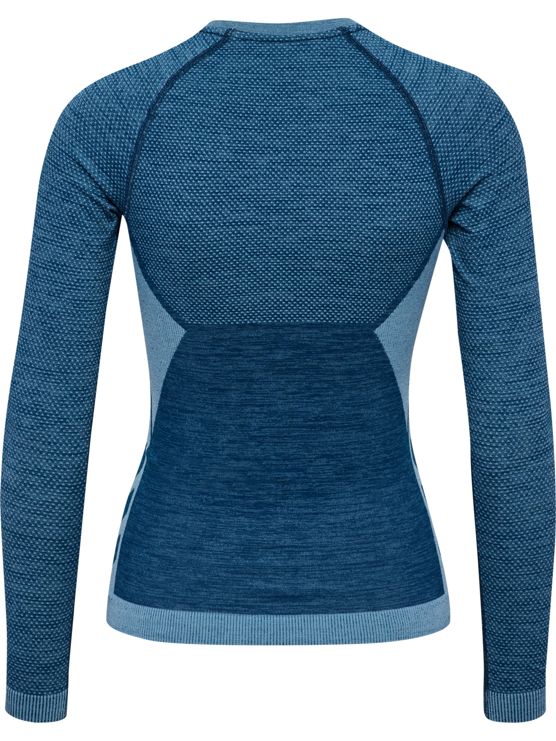 hmlCLEA SEAMLESS TIGHT T-SHIRT L/S, NAVY PEONY/FADED DENIM, packshot