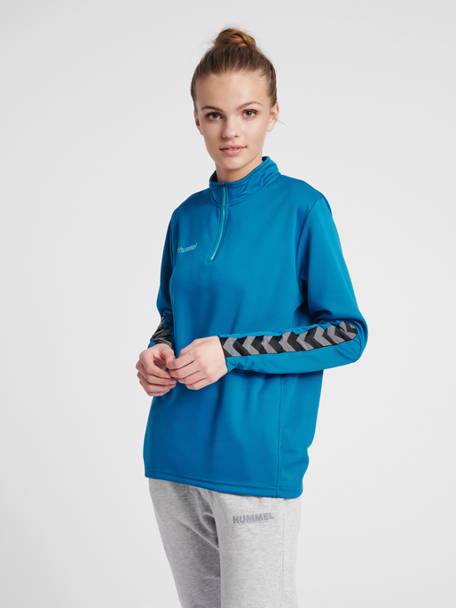 hmlAUTHENTIC HALF ZIP SWEATSHIRT WO, CELESTIAL, model