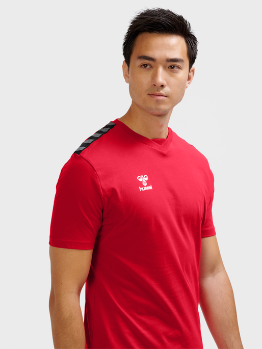 hmlAUTHENTIC CO T-SHIRT S/S, TRUE RED, model