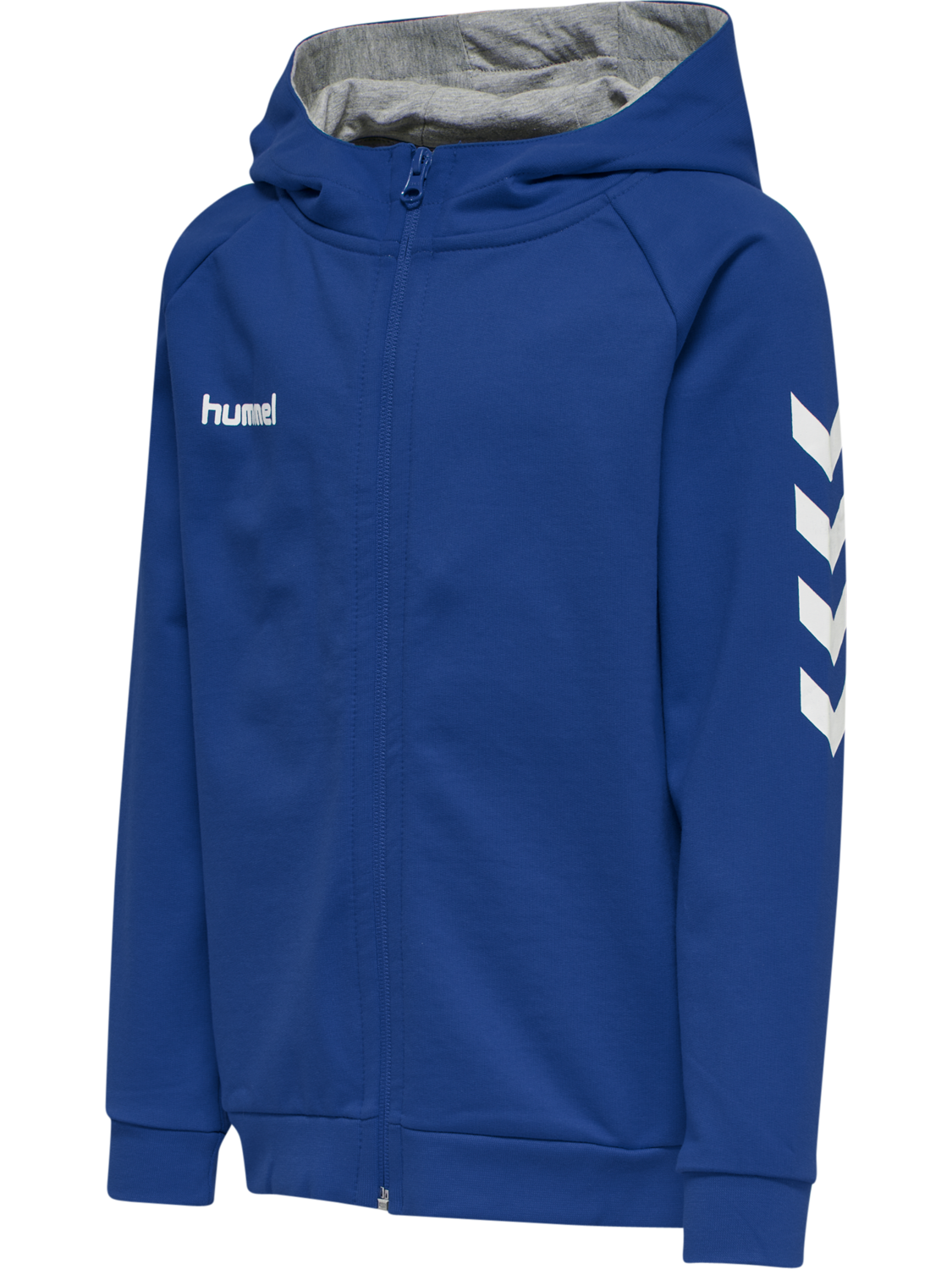 HMLGO KIDS COTTON ZIP HOODIE, TRUE BLUE, packshot