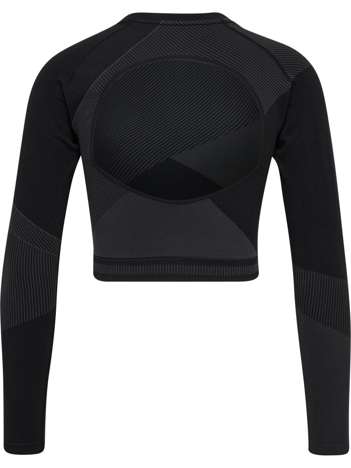hmlUNITY SEAMLESS CROP T-SHIRT L/S, BLACKENED PEARL, packshot