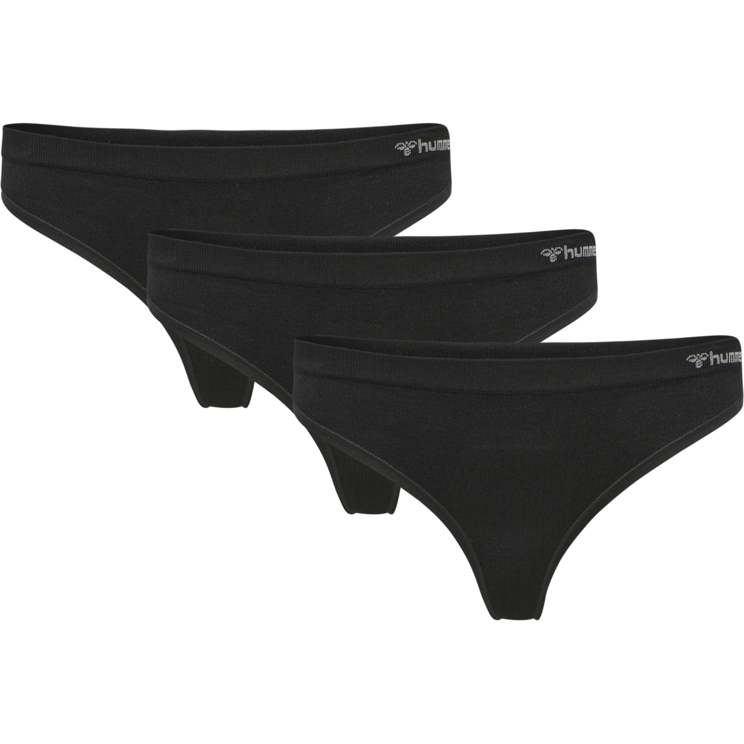 hmlJUNO 3 PACK SEAMLESS THONG, BLACK, packshot