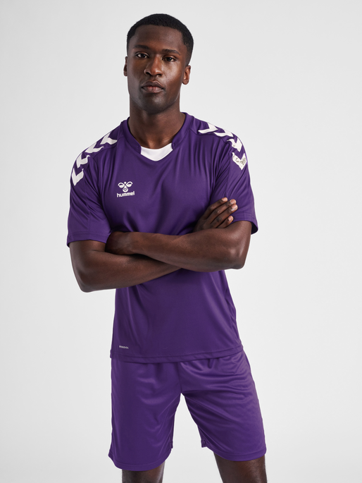 hmlCORE XK POLY JERSEY S/S, ACAI/WHITE, model