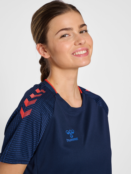 hmlPRO GRID TRAINING JERSEY S/S WO, MARITIME BLUE/SURF THE WEB, model