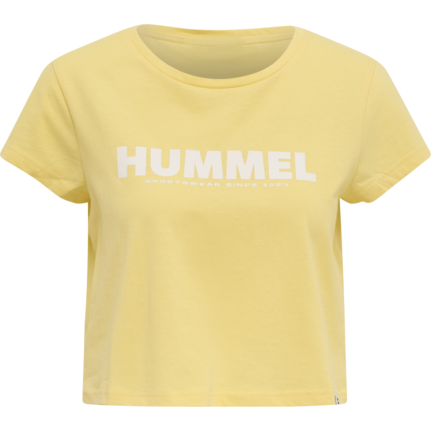 hmlLEGACY WOMAN CROPPED T-SHIRT, GOLDEN HAZE, packshot