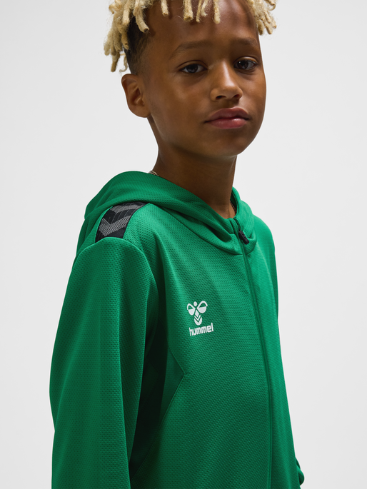 hmlAUTHENTIC PL ZIP HOODIE KIDS, JELLY BEAN, model