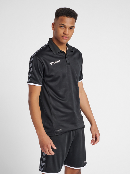 hmlAUTHENTIC FUNCTIONAL POLO, BLACK/WHITE, model
