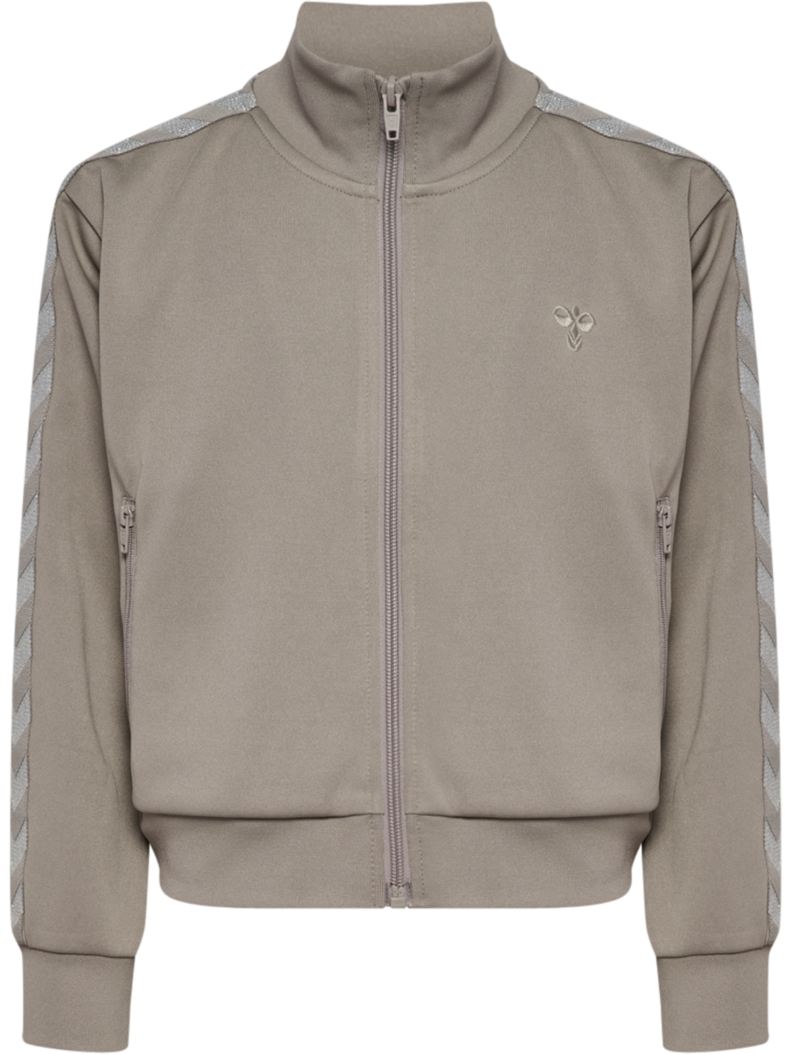 hmlJR REG POLY TAPE GIRL ZIP JACKET, ROCK RIDGE, packshot