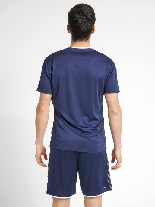 hmlAUTHENTIC POLY JERSEY S/S, MARINE, model